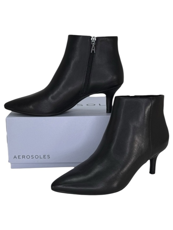 AEROSOLES Shoes - Aerosoles Edith Black Faux Leather Womens Booties Size 8.5M